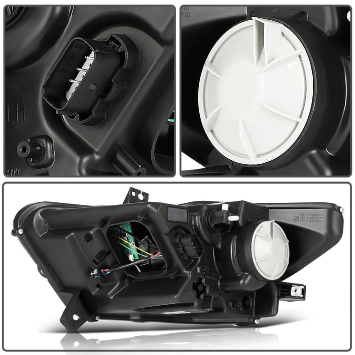 2015-2017 Ford Mustang Chrome Headlights, Crystal Clear Lens Assembly, Left & Right Side Pair, Direct OEM Fitment