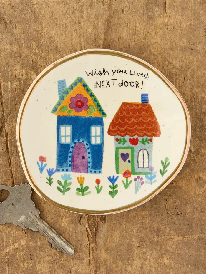 Artsy Ceramic Trinket Dish - Wish You Lived Next Door-view 2