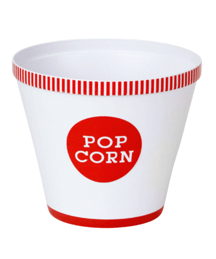 Classic Red Striped Rim Popcorn Bucket, Large