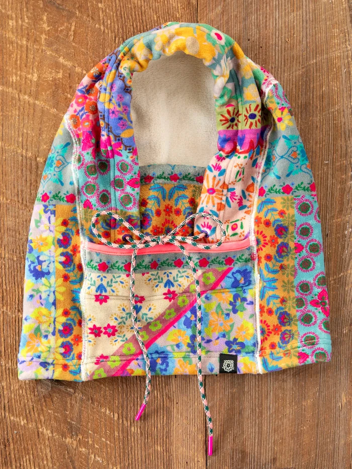 Cozy Balaclava - Folk Flower Patchwork Pink-view 2