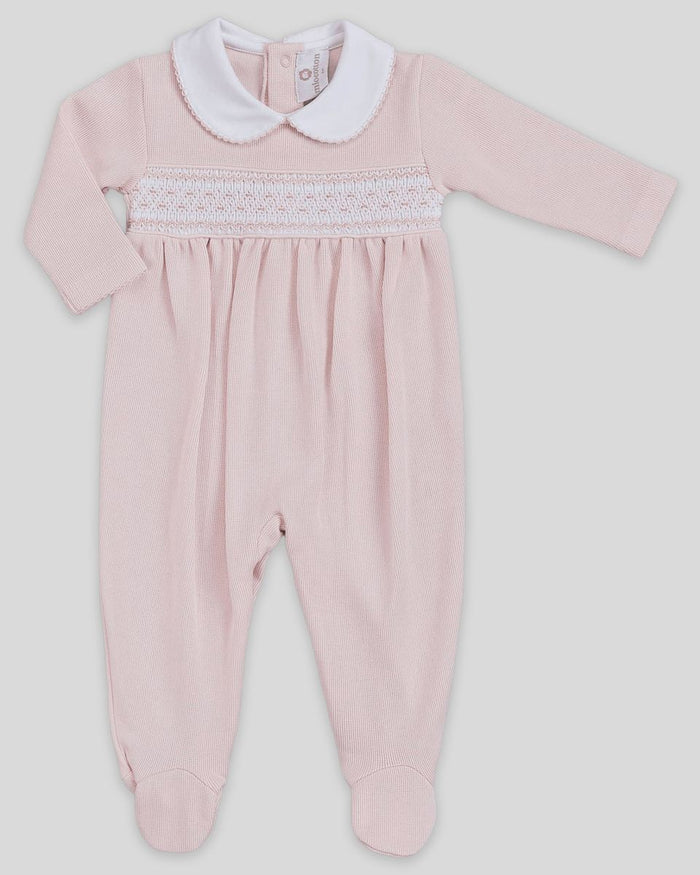 Daphne Hand Smocked Footie- Pink