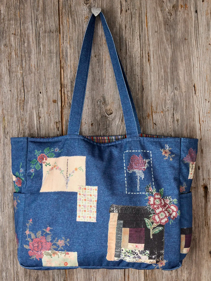 Denim Tote Bag - Large Denim Western Craft-view 5