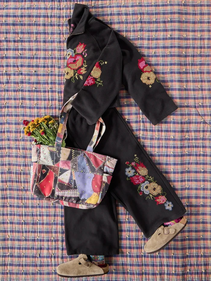 Denim Tote Bag - Medium Brimfield Patchwork Multi-view 6