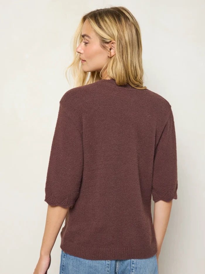 Dora Embroidered Sweater Top - Brown-view 4