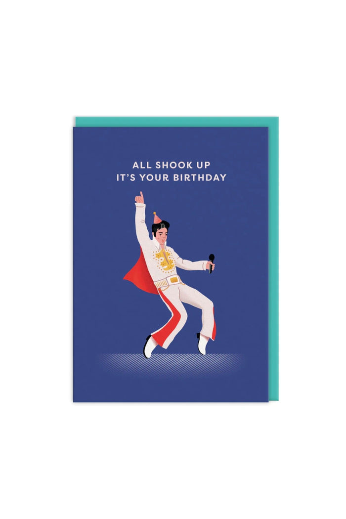 Elvis All Shook Up Birthday Card