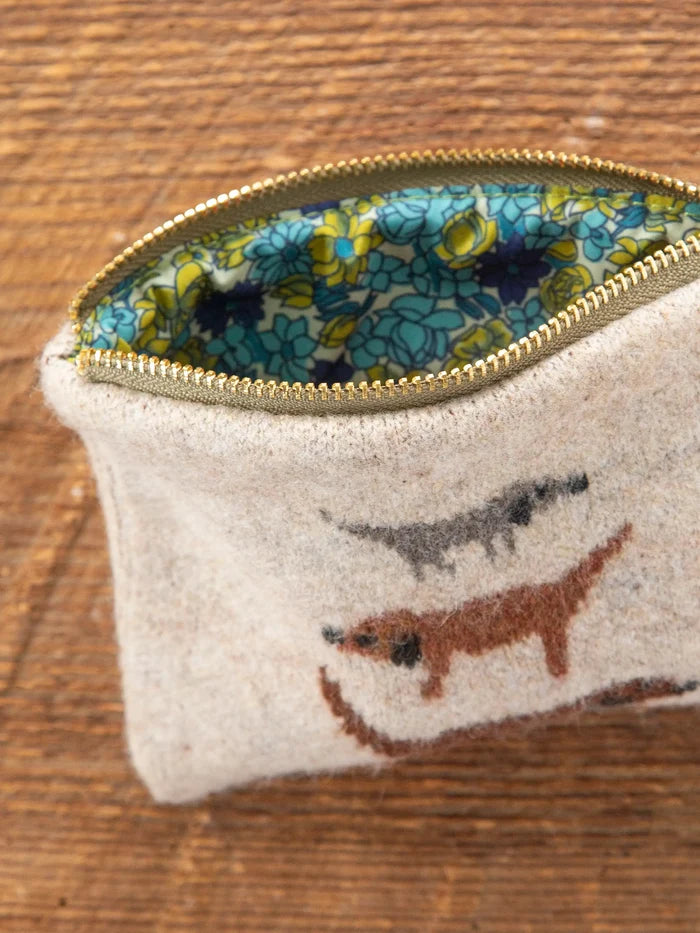 Intarsia Sweater Pouch - Tan Dog-view 3