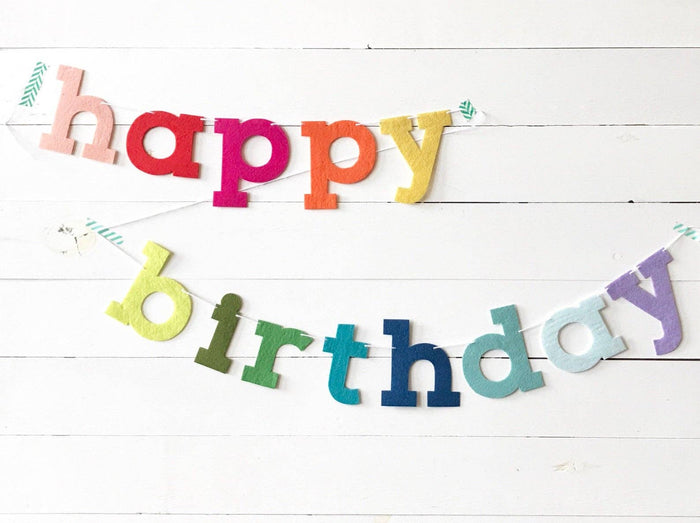 Lower Case Happy Birthday Banner