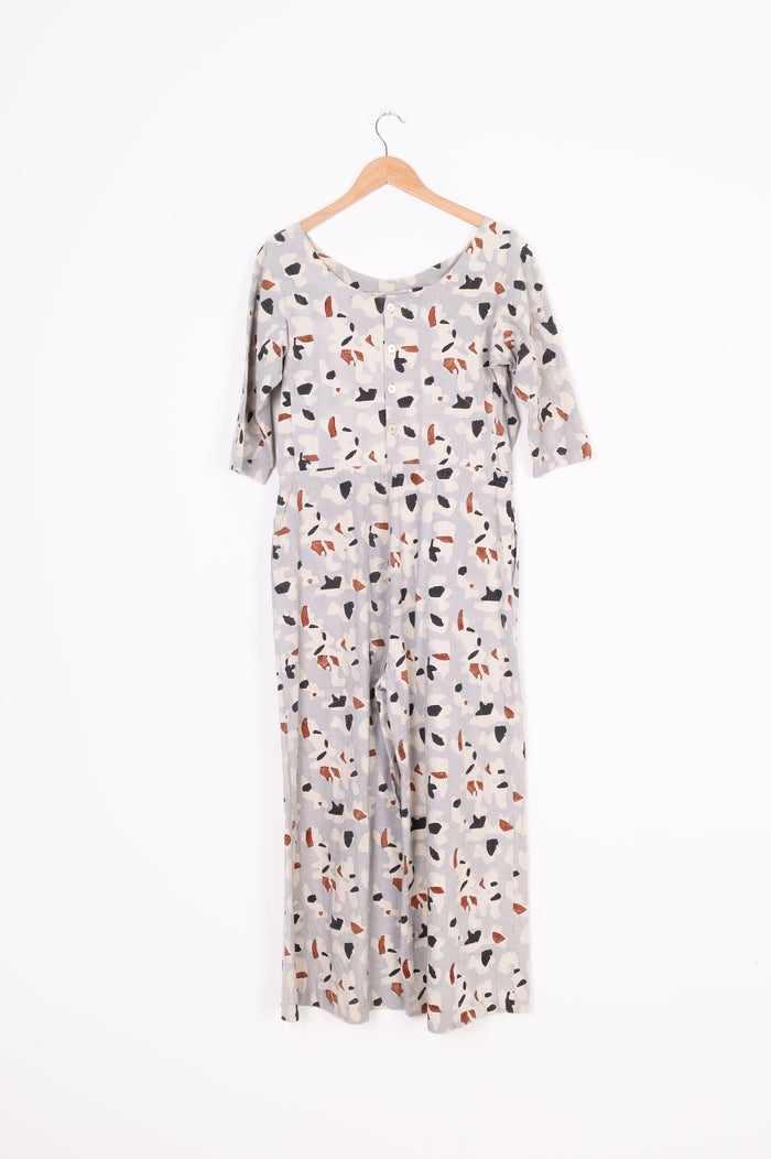Penny Sage Womens Blue Jumpsuit Size L