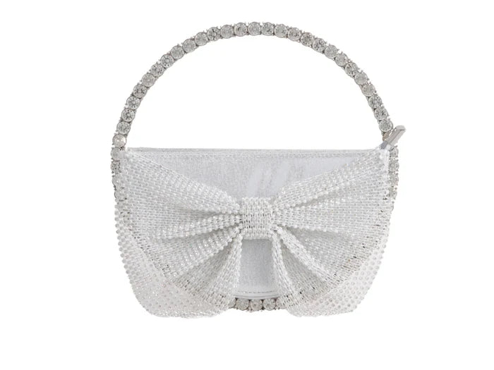 Silver Diamante & Satin Shimmer Circle Bag