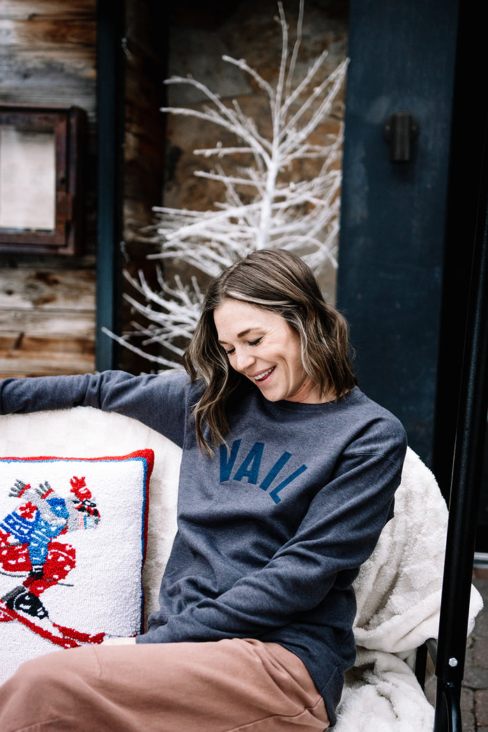 Vail Letterman Sweatshirt - Charcoal