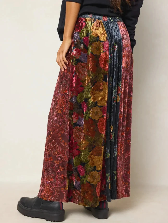 Valentina Velvet Maxi Skirt - Autumn Mix Multi-view 5