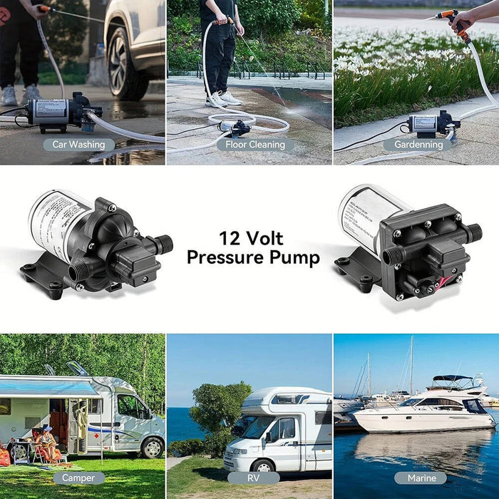 2 Pack 12V Self Priming Electric Water Pump, 130 PSI Sprayer for RV Camper Marine Boat