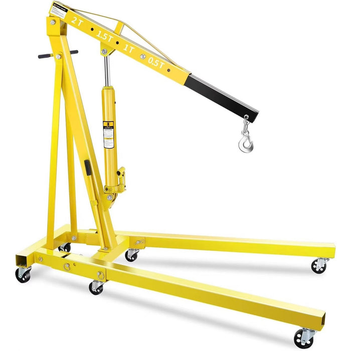 2 Ton Engine Hoist Cherry Picker Foldable Hydraulic Shop Crane Heavy Duty Lift for Garage Workshop
