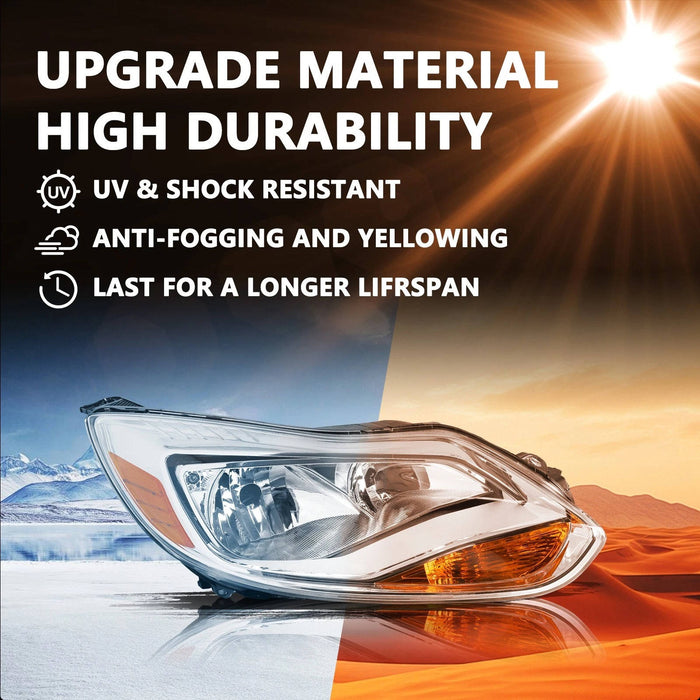 2012-2014 Ford Focus Factory Style Headlights, Complete Pair (Left + Right)