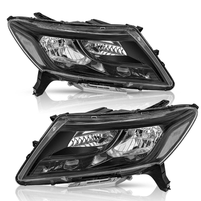 2013 to 2016 Nissan Pathfinder Black Projector Headlights, Left & Right Side Pair, Direct OEM Fit Replacement