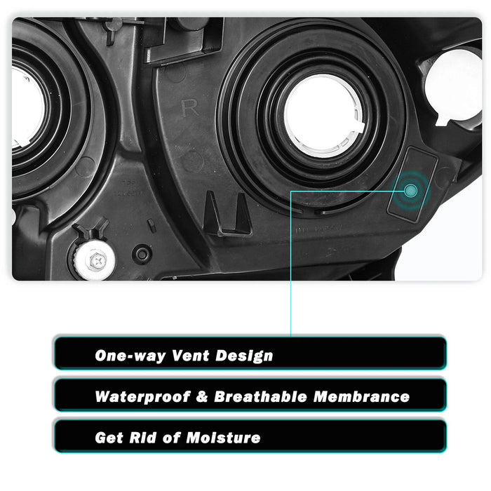 2013 to 2016 Nissan Pathfinder Black Projector Headlights, Left & Right Side Pair, Direct OEM Fit Replacement