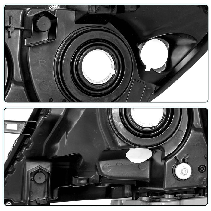 2013 to 2016 Nissan Pathfinder Black Projector Headlights, Left & Right Side Pair, Direct OEM Fit Replacement