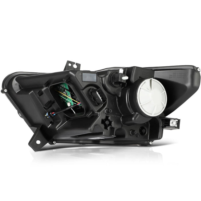 2015-2017 Ford Mustang Chrome Headlights, Crystal Clear Lens Assembly, Left & Right Side Pair, Direct OEM Fitment