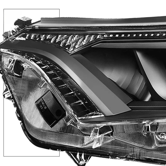 2016-2018 Toyota RAV4 Black Headlights, Amber Corner Lens Assembly, Left & Right Side Pair, Direct OEM Fit