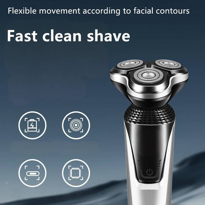 3 in 1 Electric Rotary Razors for Men - Waterproof