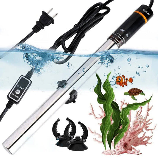 500W LCD Digital Aquarium Heater, Submersible Fish Tank Thermostat with Safety Protection