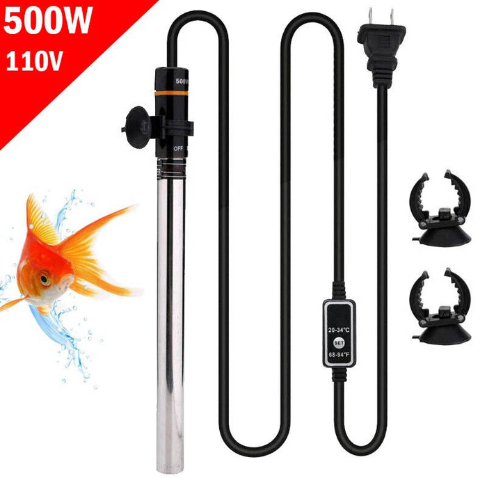 500W LCD Digital Aquarium Heater, Submersible Fish Tank Thermostat with Safety Protection