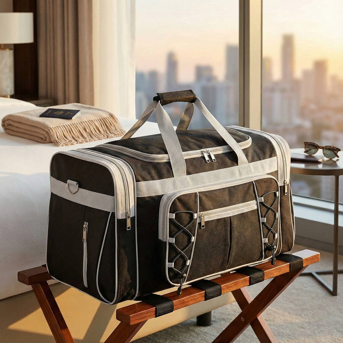 72L Large Duffle Bag For Men & Women: Foldable Travel Luggage, Water-Resistant Weekender Bag With Shoulder Strap