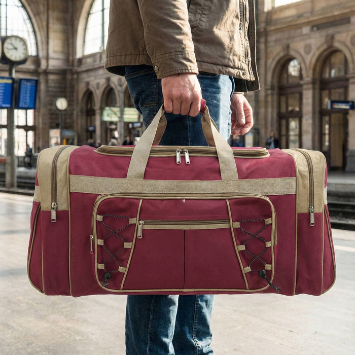72L Large Duffle Bag For Men & Women: Foldable Travel Luggage, Water-Resistant Weekender Bag With Shoulder Strap