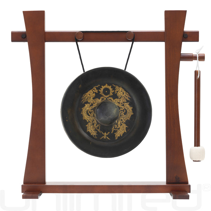 8" - 10" Vietnamese Gongs on the Tabletop Spirit Guide Gong Stand