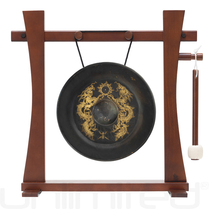 8" - 10" Vietnamese Gongs on the Tabletop Spirit Guide Gong Stand