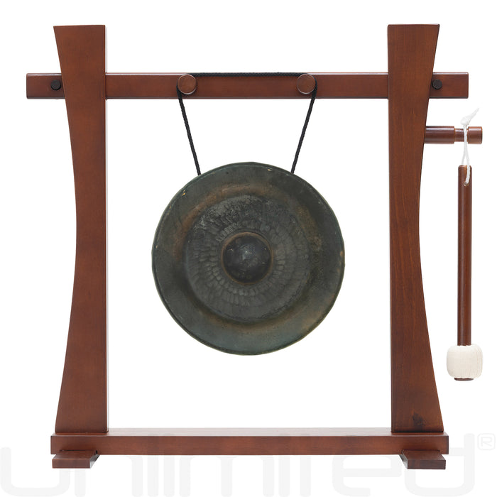 8" - 10" Vietnamese Gongs on the Tabletop Spirit Guide Gong Stand