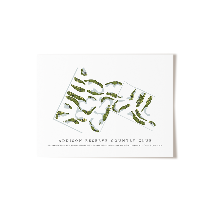Addison Reserve Country Club | Golf Course Map | Unframed