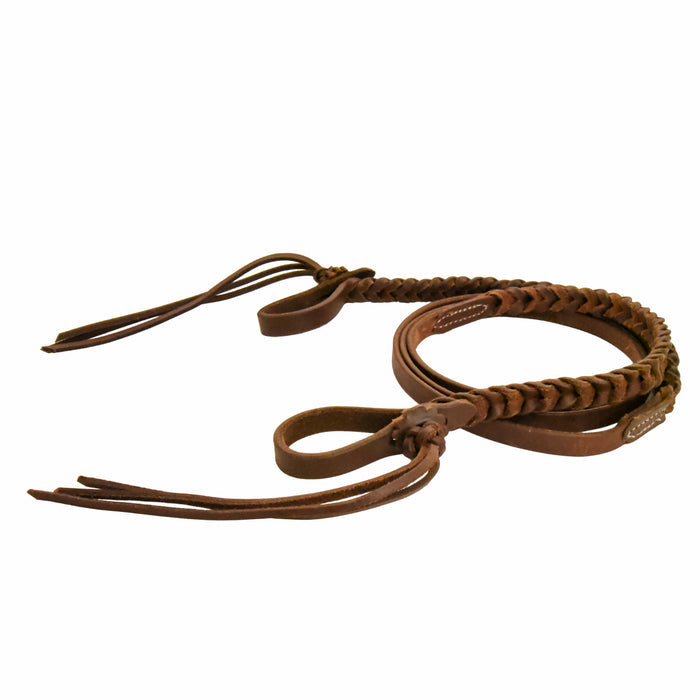 AJ Tack Oiled Braided Rattlesnake Roper Reins, 5/8" x 8'
