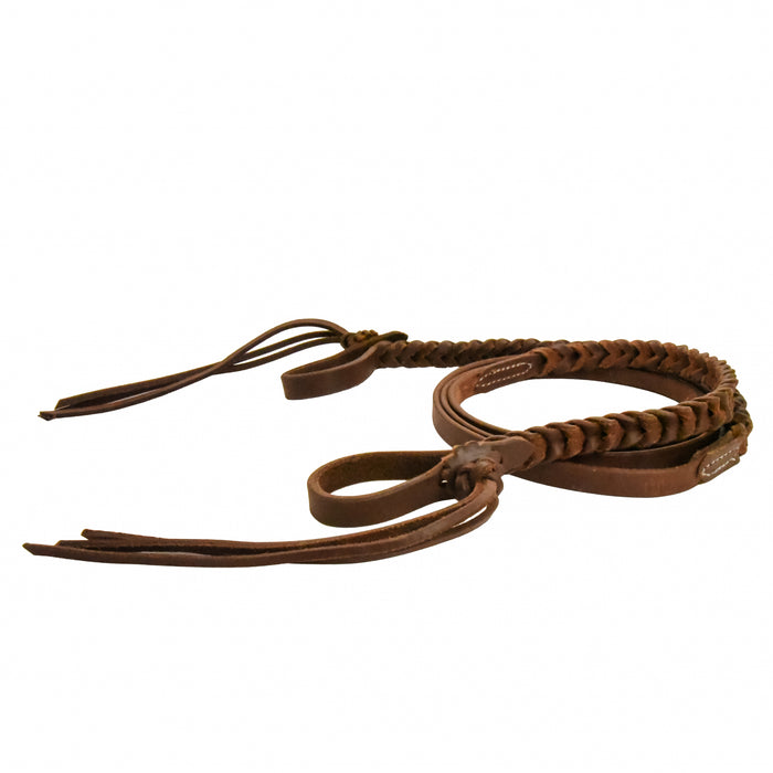 AJ Tack Oiled Braided Rattlesnake Roper Reins, 5/8" x 8'