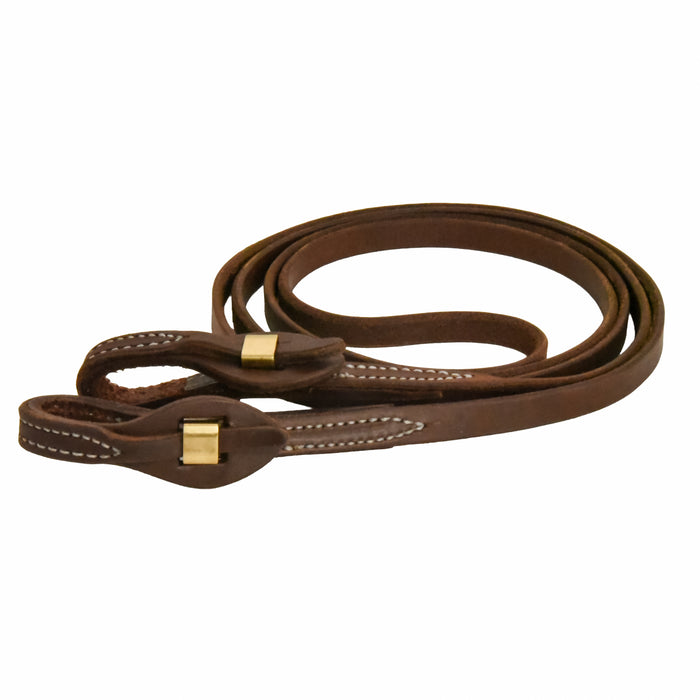 AJ Tack Oiled Harness Leather Quick Change Roper Reins, 5/8" x 8'