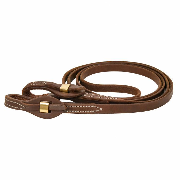 AJ Tack Oiled Harness Leather Quick Change Roper Reins, 5/8" x 8'