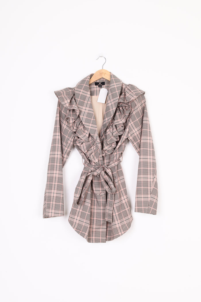 Amaya Womens Beige Coat Size 12
