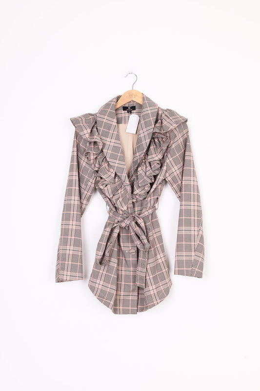 Amaya Womens Beige Coat Size 12