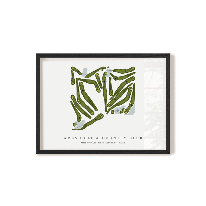 Ames Golf & Country Club | Golf Course Map | Black Frame