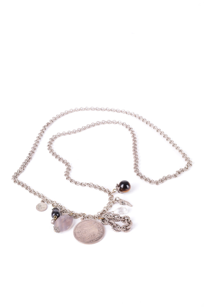 Angela Stone Womens Silver Necklace Size O/S