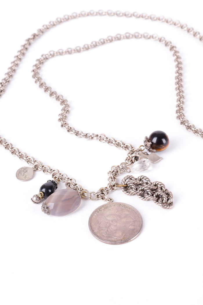 Angela Stone Womens Silver Necklace Size O/S