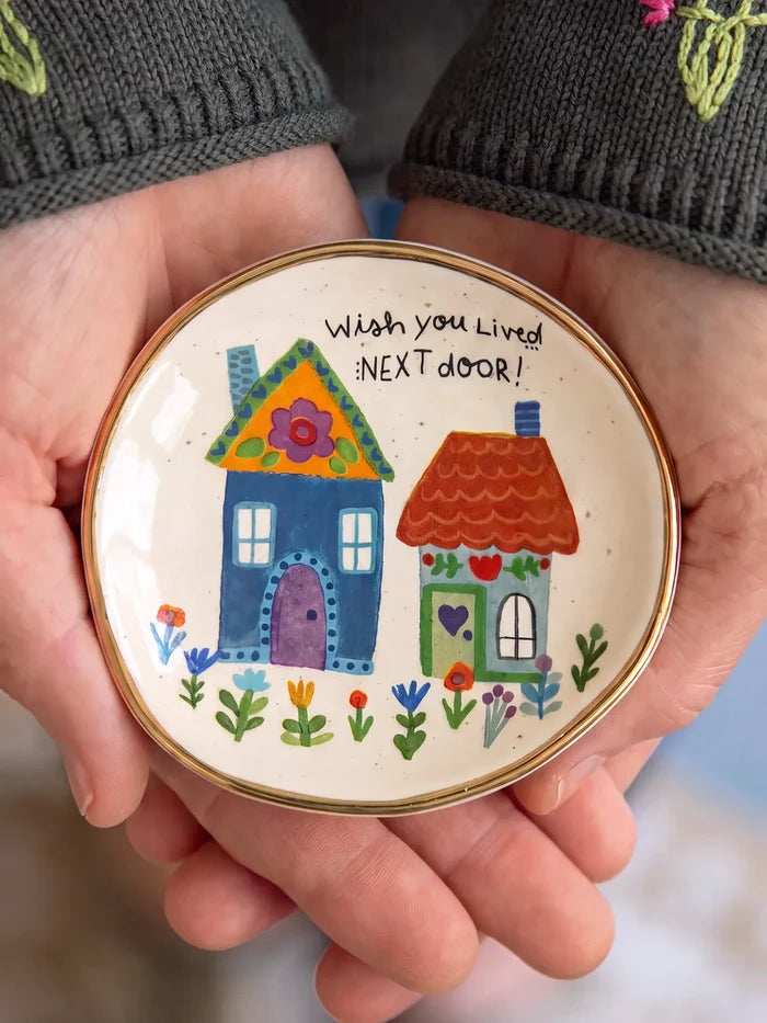 Artsy Ceramic Trinket Dish - Wish You Lived Next Door-view 1