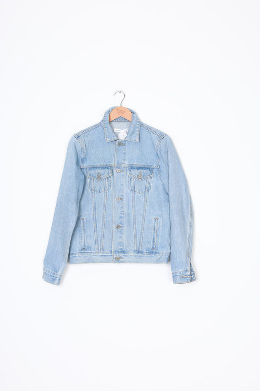 Assembly Label Mens Blue Jacket Size XS