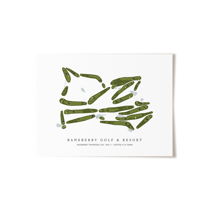 Baneberry Golf & Resort | Golf Course Map | Unframed