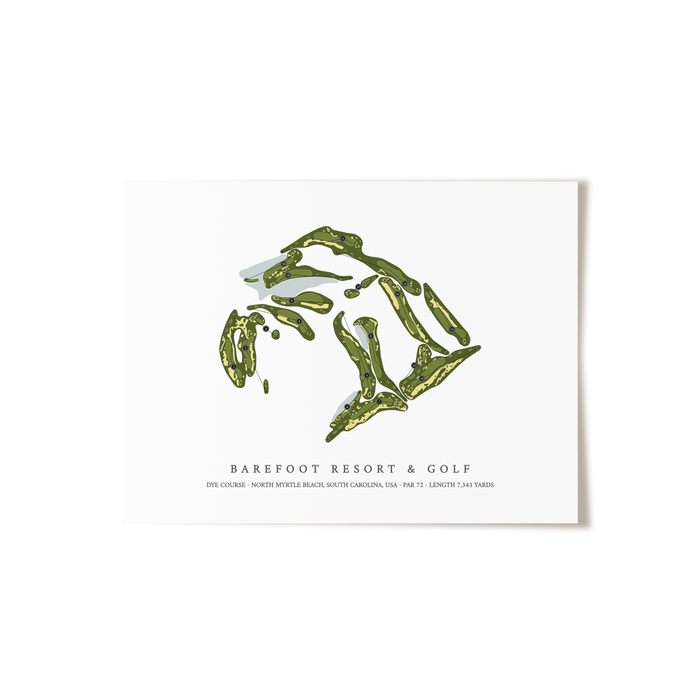 Barefoot Resort & Golf - Dye Course | Golf Course Map | Unframed