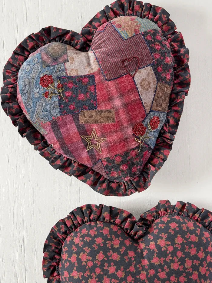 Beaded Velvet Throw Pillow - Aspen Patchwork Burgundy-view 2