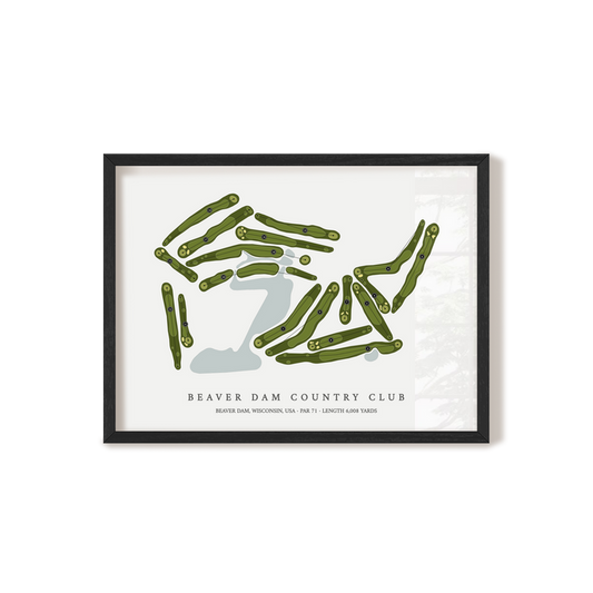 Beaver Dam Country Club | Golf Course Map | Black Frame