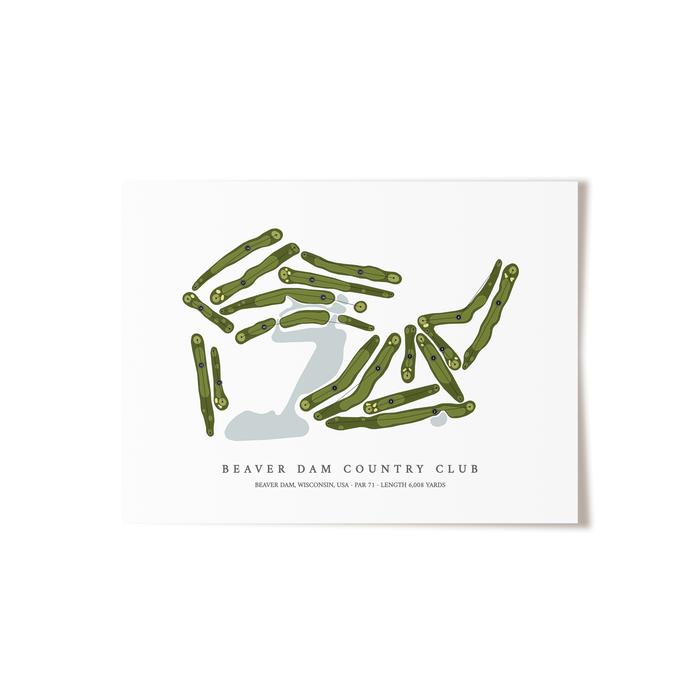 Beaver Dam Country Club | Golf Course Map | Unframed