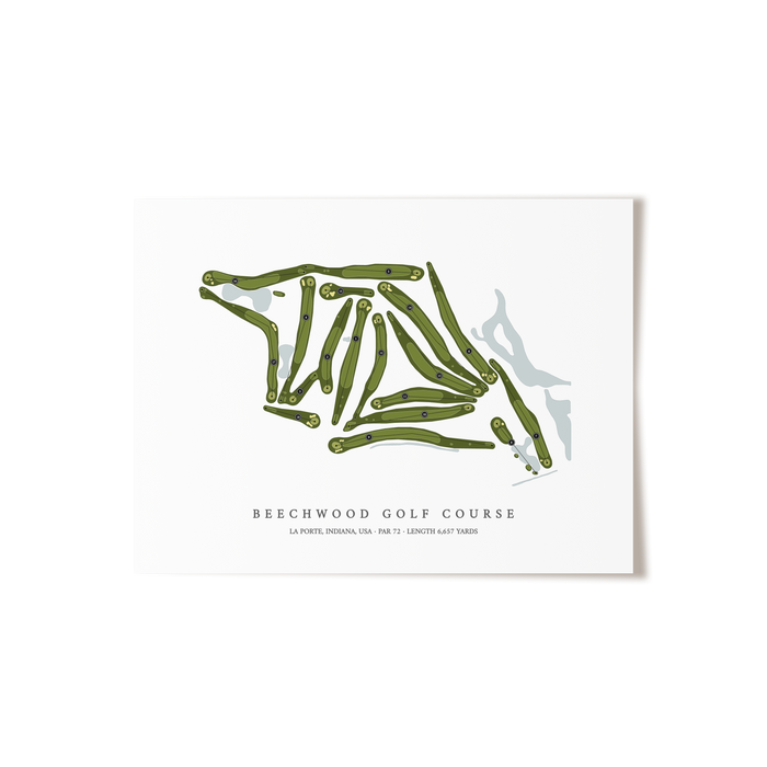 Beechwood Golf Course | Golf Course Map | Unframed