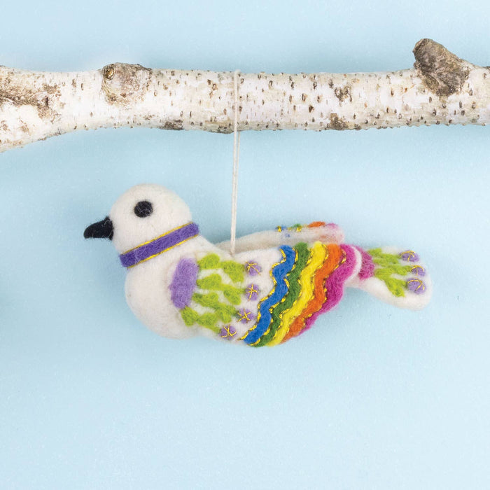 Bella Bird, White Ornament
